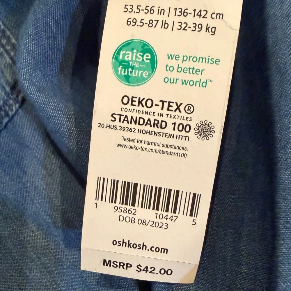 OSHKOSH BGOSH GIRLS BLUE DENIM AND TULLE DRESS NEW SIZE 10